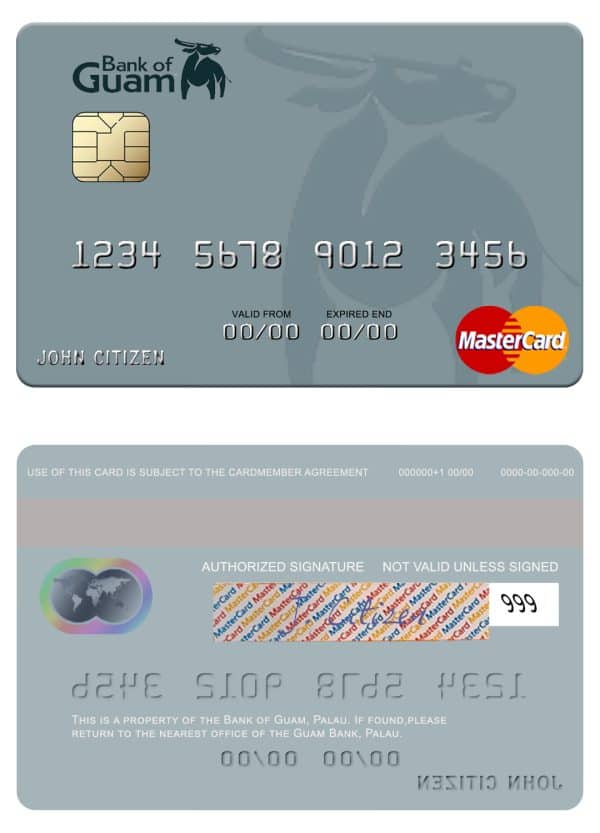 Editable Palau Bank of Guam mastercard Templates Editable Palau Bank of Guam mastercard Templates