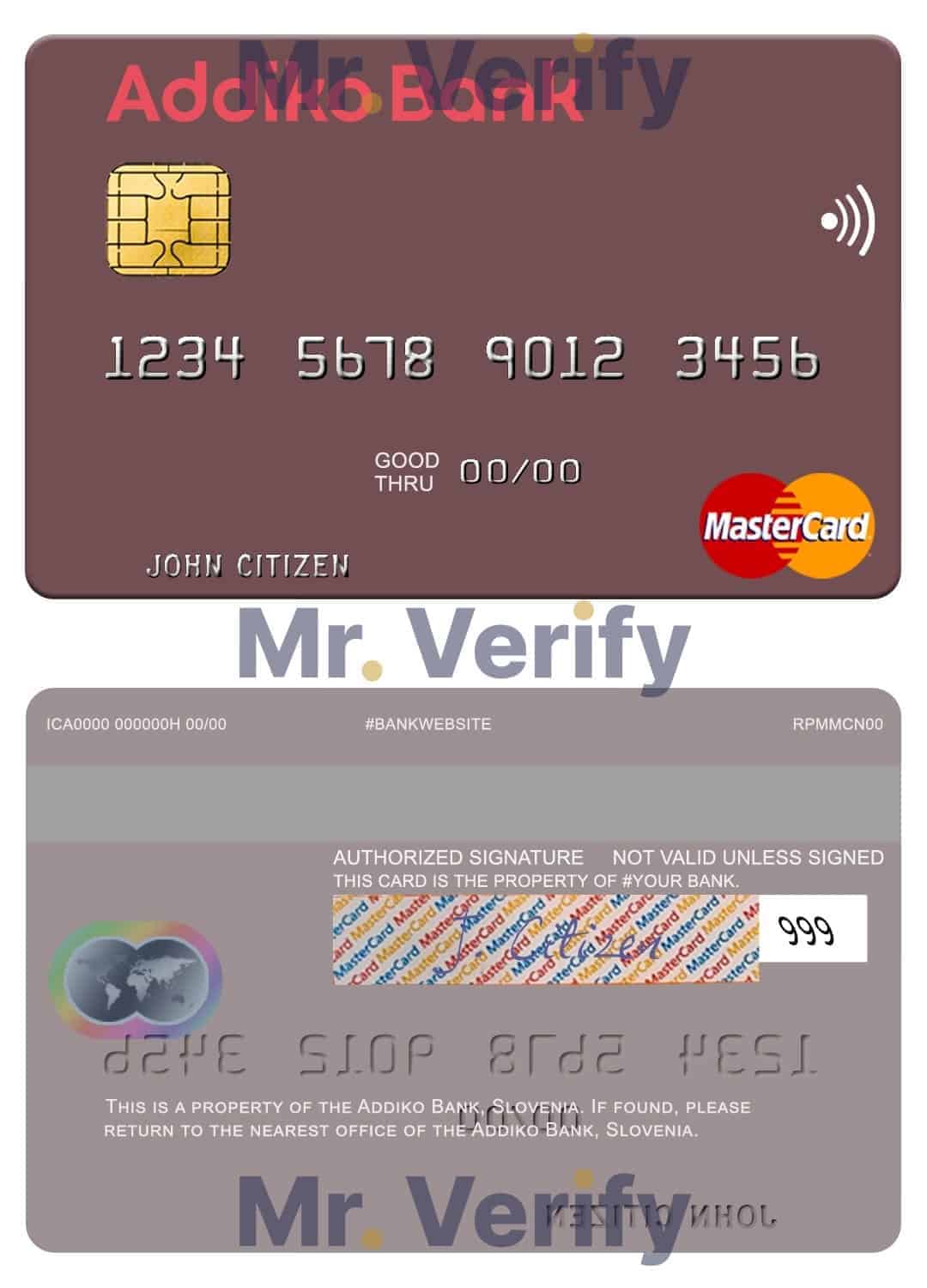 Editable Slovenia Addiko Bank mastercard Templates Editable Slovenia Addiko Bank mastercard Templates