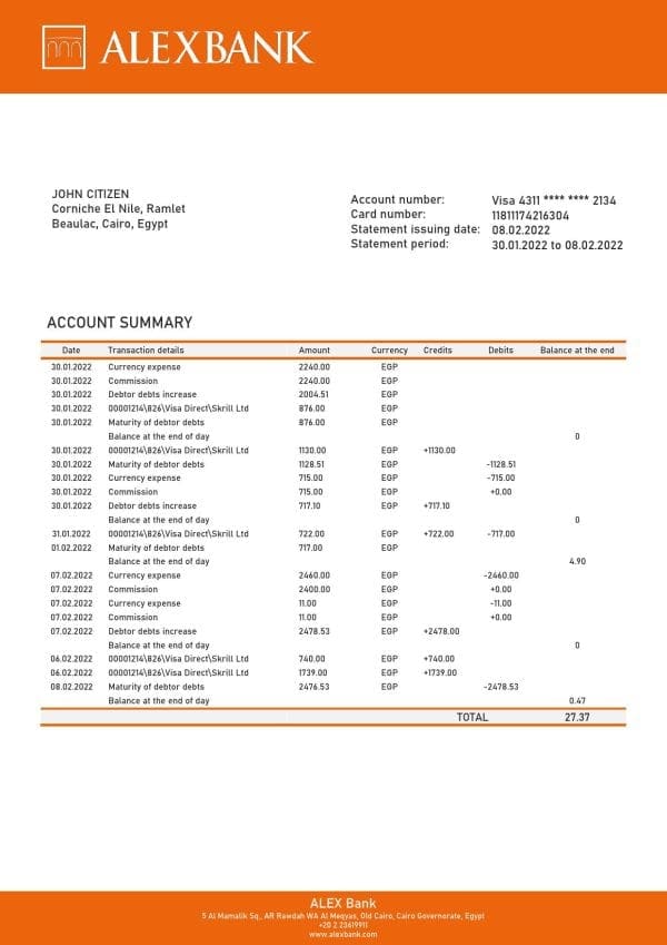 Egypt-Alex-Bank-of-Egypt-proof-of-address-bank-statement-template-in-Word-and-PDF-format.jpg Egypt Alex Bank of Egypt proof of address bank statement template in Word and PDF format