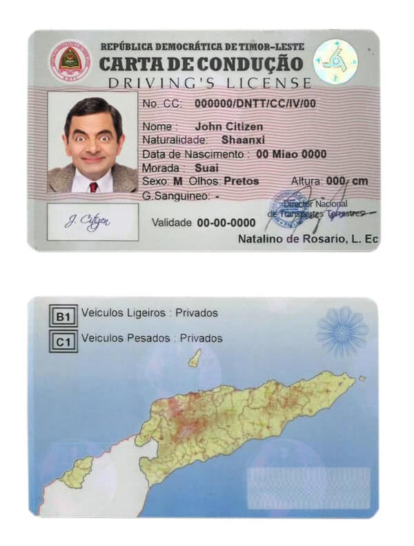 Fake Timor-Leste Driver License Template