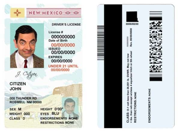 Fake USA State New Mexico Driver License Template (under 21) Fake USA State New Mexico Driver License Template (under 21)