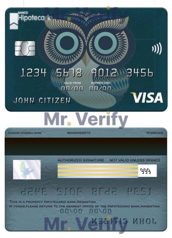 Fillable Argentina Hipotecario bank visa card Templates Fillable Argentina Hipotecario bank visa card Templates