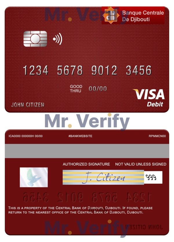 Fillable Djibouti Central Bank of Djibouti visa debit card Templates Fillable Djibouti Central Bank of Djibouti visa debit card Templates