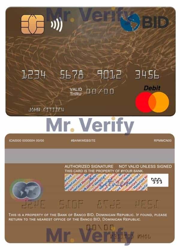 Fillable Dominican Republic Banco BID mastercard Templates Fillable Dominican Republic Banco BID mastercard Templates