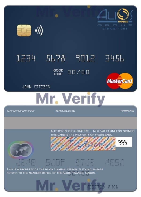 Fillable Gabon Alios Finance mastercard Templates