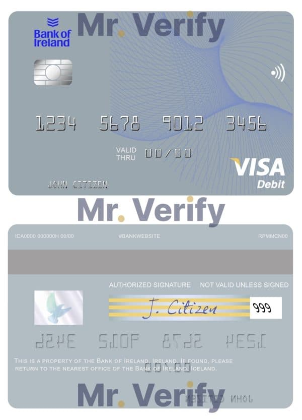 Fillable Ireland Bank of Ireland visa card Templates