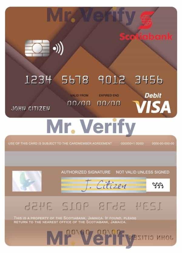 Fillable Jamaica Scotiabank visa card Templates