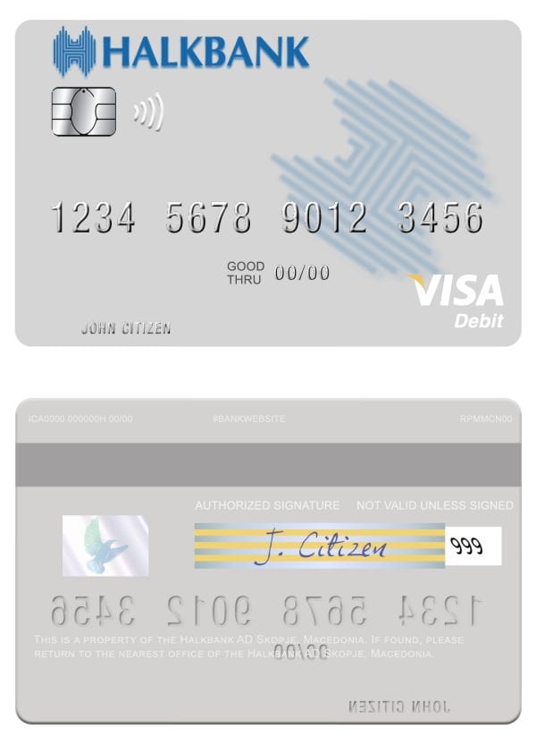 Fillable Macedonia Halkbank AD Skopje visa card Templates