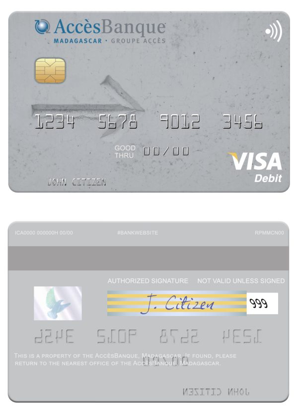 Fillable Madagascar AccèsBanque visa card Templates