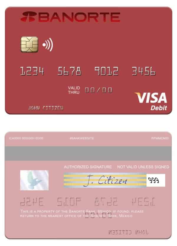 Fillable Mexico Banorte Bank visa debit card Templates Fillable Mexico Banorte Bank visa debit card Templates