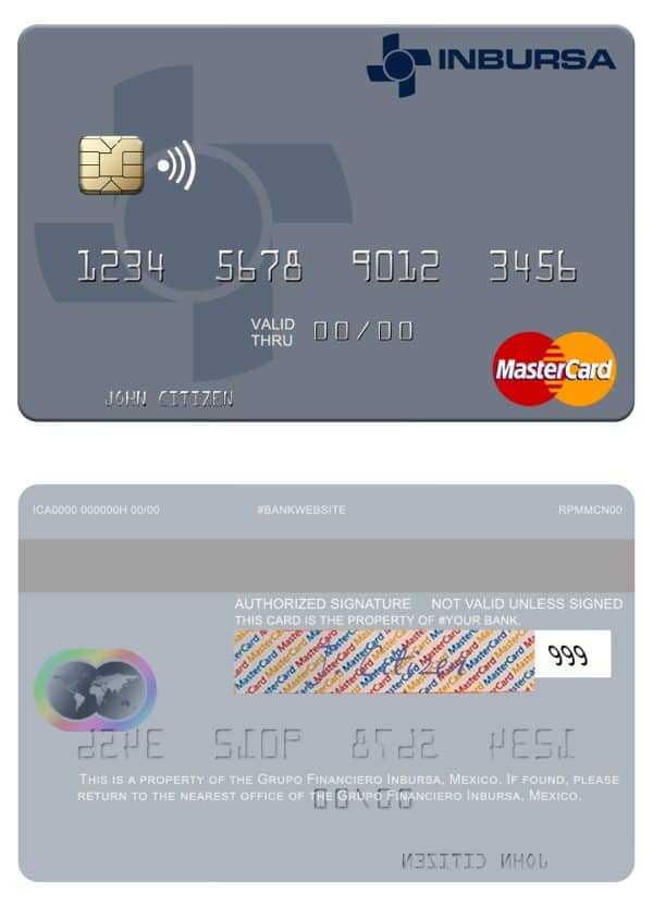 Fillable Mexico Grupo Financiero Inbursa mastercard credit card Templates Fillable Mexico Grupo Financiero Inbursa mastercard credit card Templates