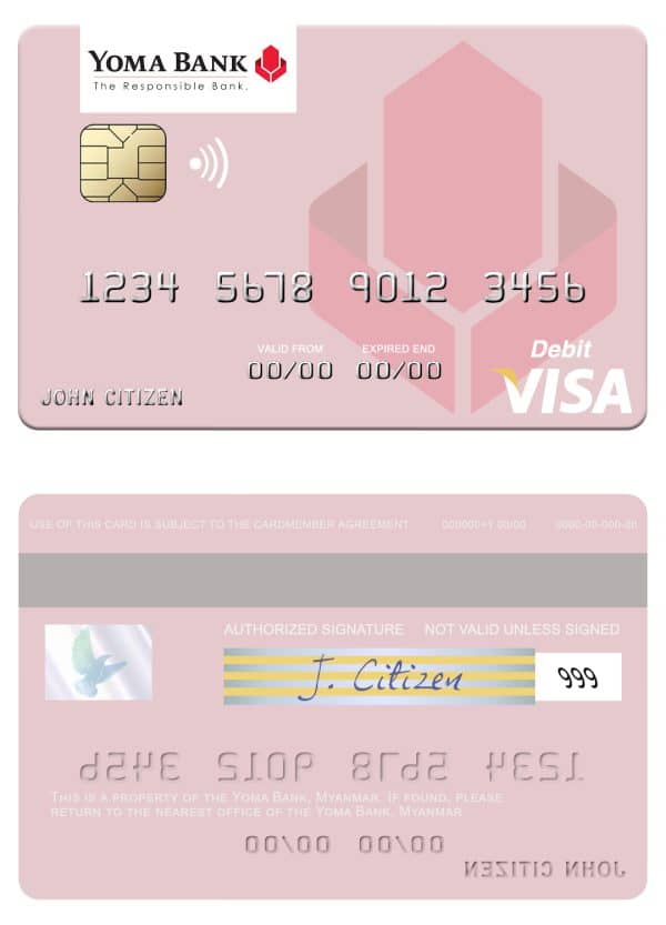 Fillable Myanmar Yoma Bank Limited visa debit card Templates Fillable Myanmar Yoma Bank Limited visa debit card Templates