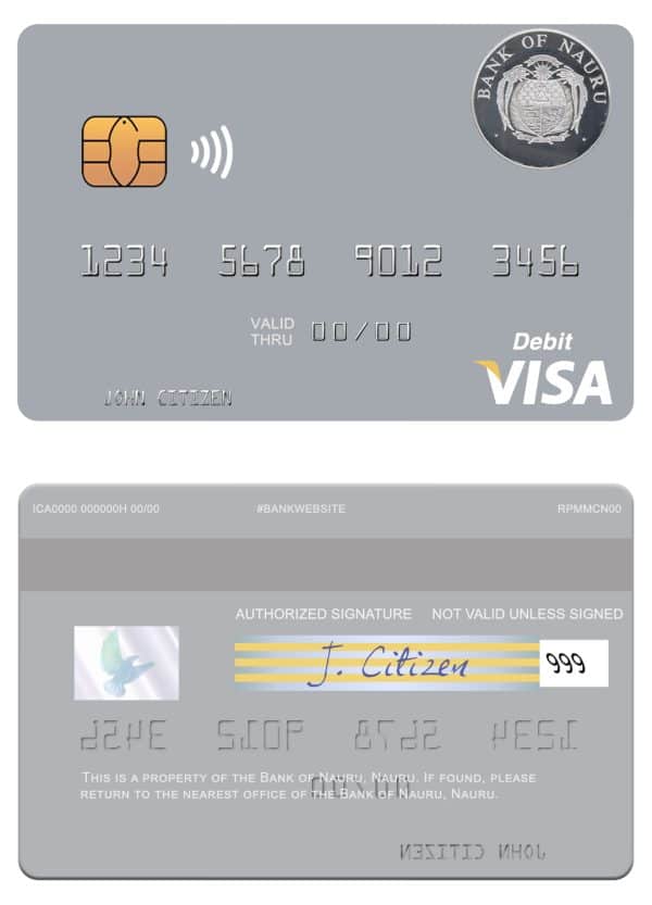 Fillable Nauru Bank of Nauru visa debit card Templates Fillable Nauru Bank of Nauru visa debit card Templates