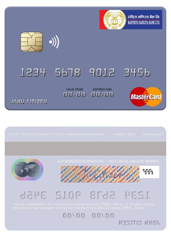 Fillable Nepal Rastriya Banijya Bank (RBB) mastercard Templates Fillable Nepal Rastriya Banijya Bank (RBB) mastercard Templates