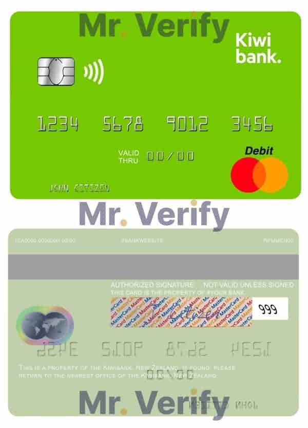 Fillable New Zealand Kiwibank mastercard credit card Templates