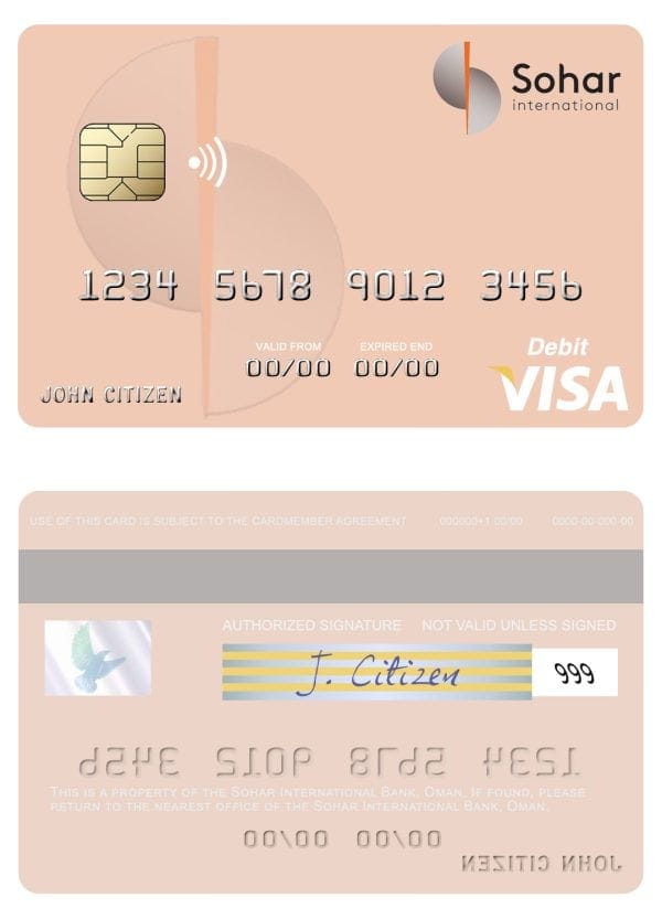Fillable Oman Sohar International Bank visa debit card Templates Fillable Oman Sohar International Bank visa debit card Templates