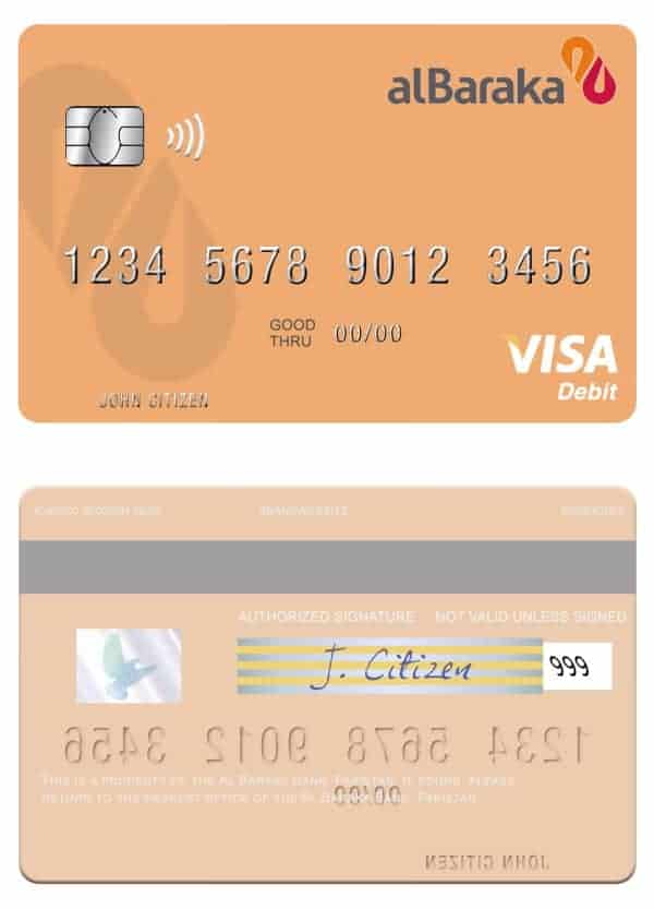 Fillable Pakistan Al Baraka Bank visa debit card Templates Fillable Pakistan Al Baraka Bank visa debit card Templates