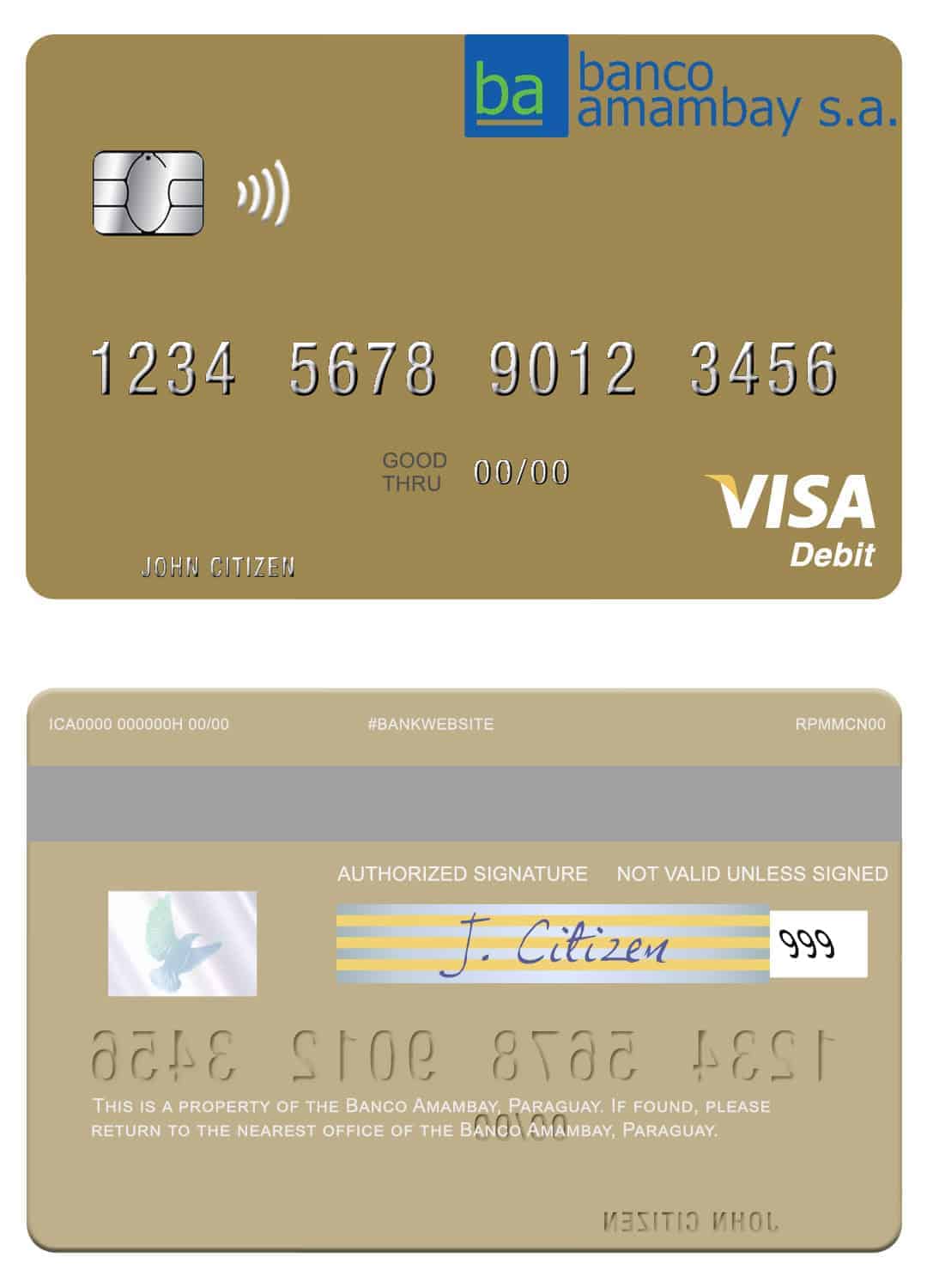 Fillable Paraguay Banco Amambay visa debit card Templates Fillable Paraguay Banco Amambay visa debit card Templates