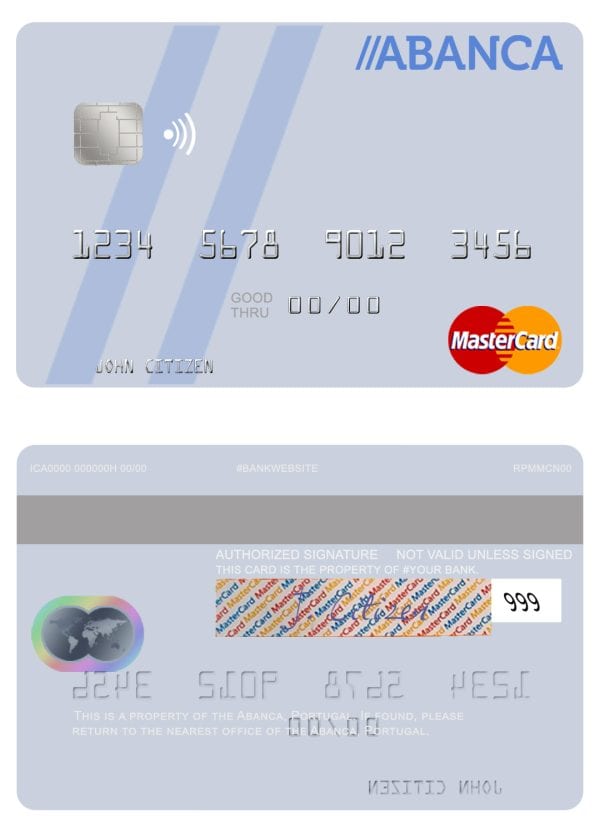 Fillable Portugal Abanca mastercard Templates