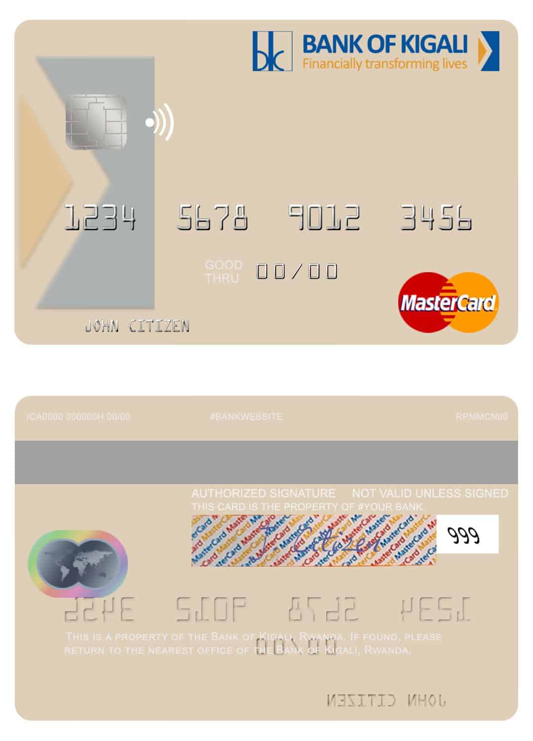 Fillable Rwanda Bank of Kigali mastercard credit card Templates Fillable Rwanda Bank of Kigali mastercard credit card Templates