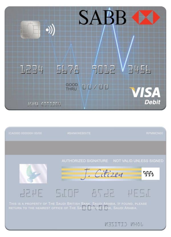 Fillable Saudi Arabia The Saudi British Bank visa debit card Templates Fillable Saudi Arabia The Saudi British Bank visa debit card Templates