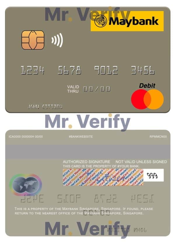 Fillable Singapore Maybank Singapore mastercard Templates
