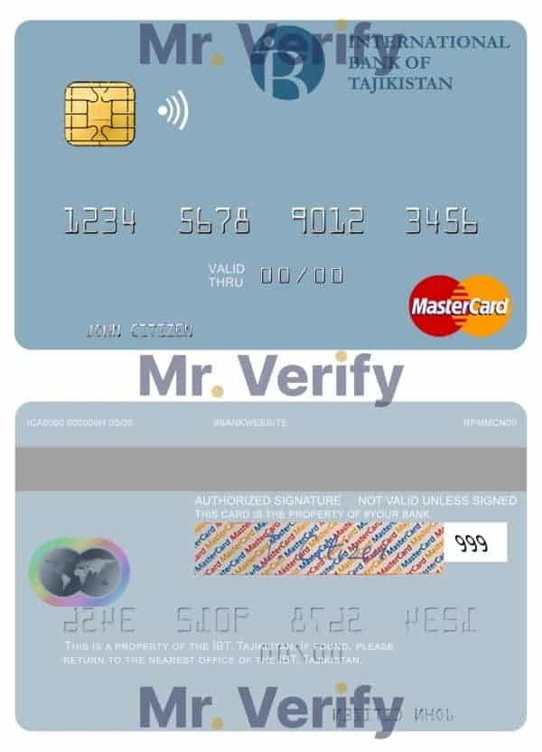 Fillable Tajikistan IBT Bank mastercard Templates