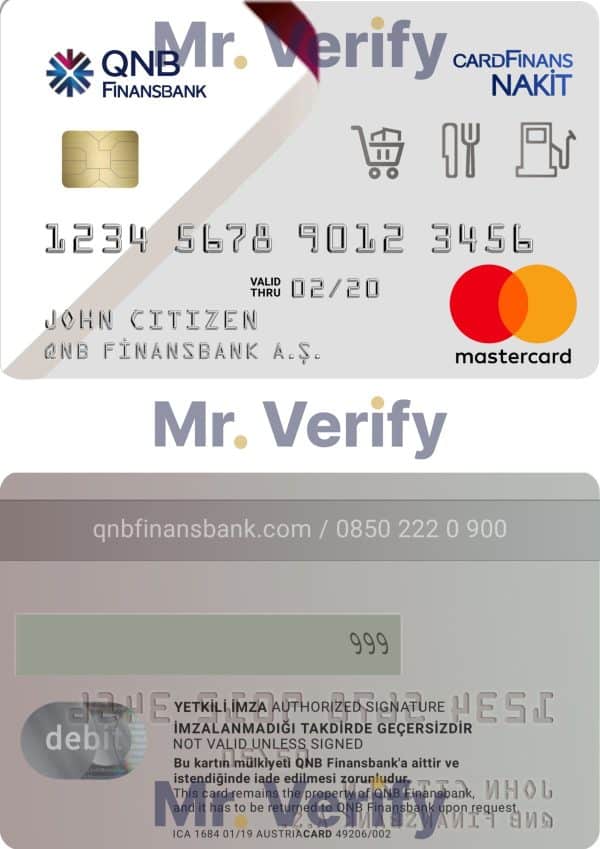 Fillable Turkey QNB Finansbank credit card Templates