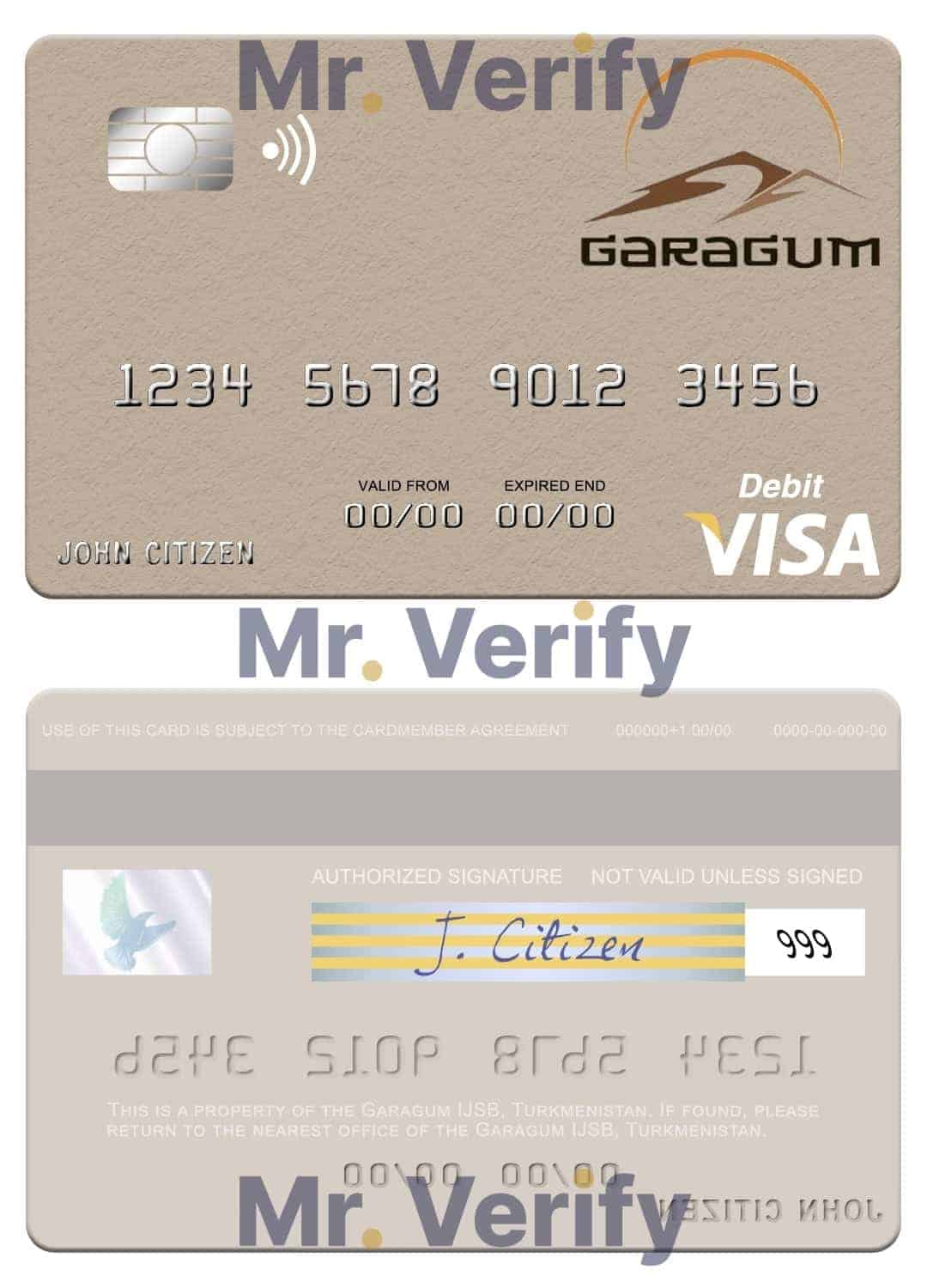 Fillable Turkmenistan Garagum IJSB visa debit card Templates Fillable Turkmenistan Garagum IJSB visa debit card Templates