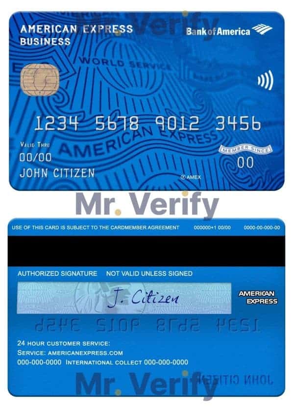 Fillable USA Bank of America AMEX business card Templates Fillable USA Bank of America AMEX business card Templates
