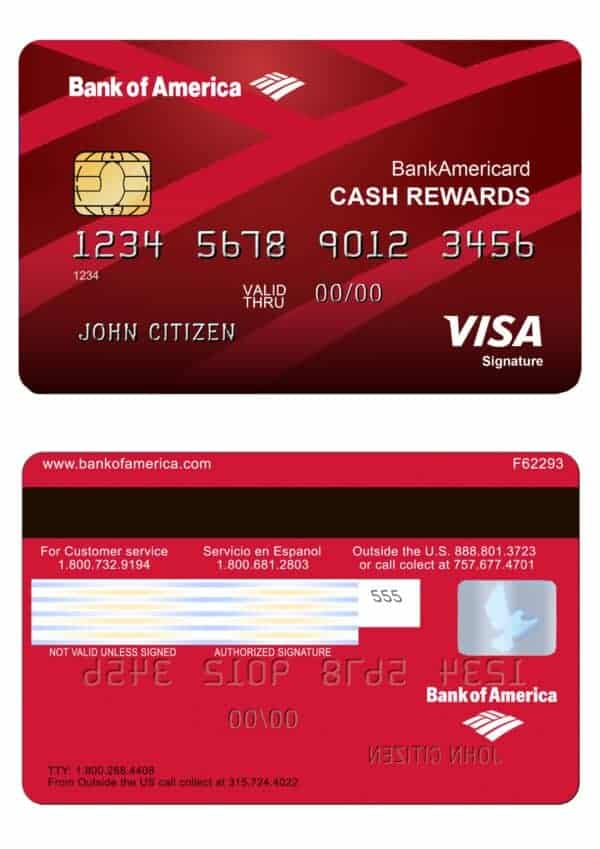 Fillable USA Bank of America Visa Card Templates Fillable USA Bank of America Visa Card Templates