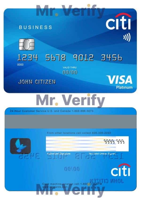 Fillable USA Citibank Visa Platinum card Templates Fillable USA Citibank Visa Platinum card Templates | Layer-Based PSD