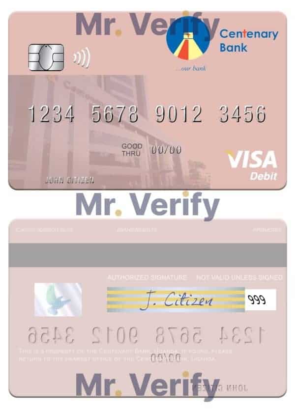 Fillable Uganda Centenary Bank visa debit card Templates