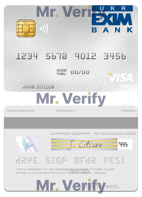 Fillable Ukraine Ukreximbank visa debit card Templates