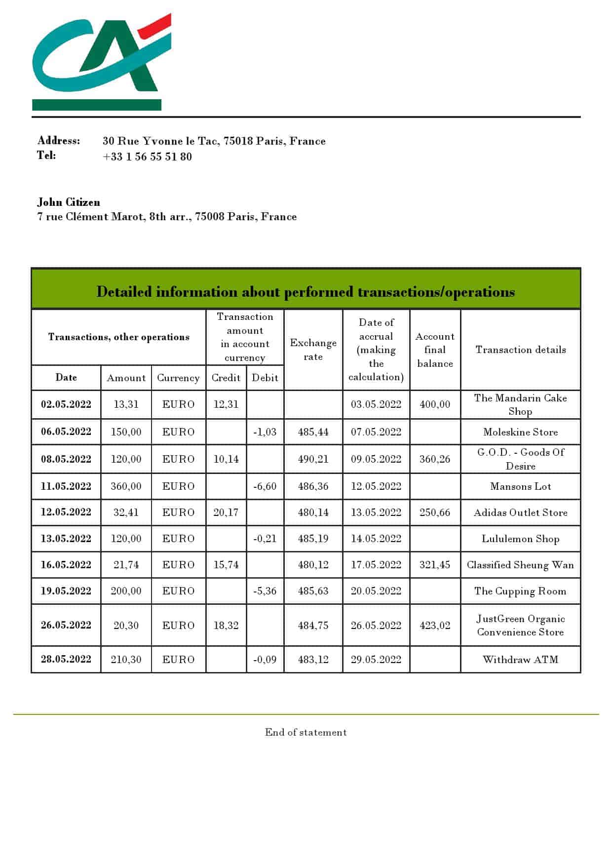 France-Credite-Agricole-bank-statement-template-in-Word-and-PDF-.doc-and-.pdf-format.jpg France Credite Agricole bank statement template in Word and PDF (.doc and .pdf) format