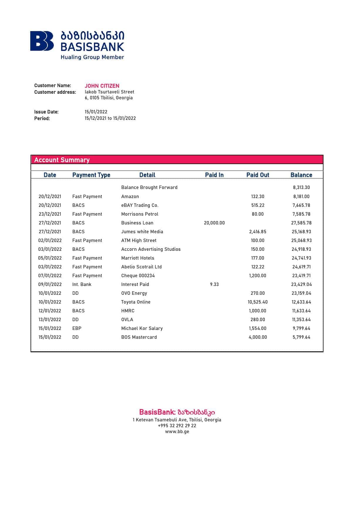 Georgia-Basis-Bank-statement-template-in-Word-and-PDF-format.jpg Georgia Basis Bank statement template in Word and PDF format