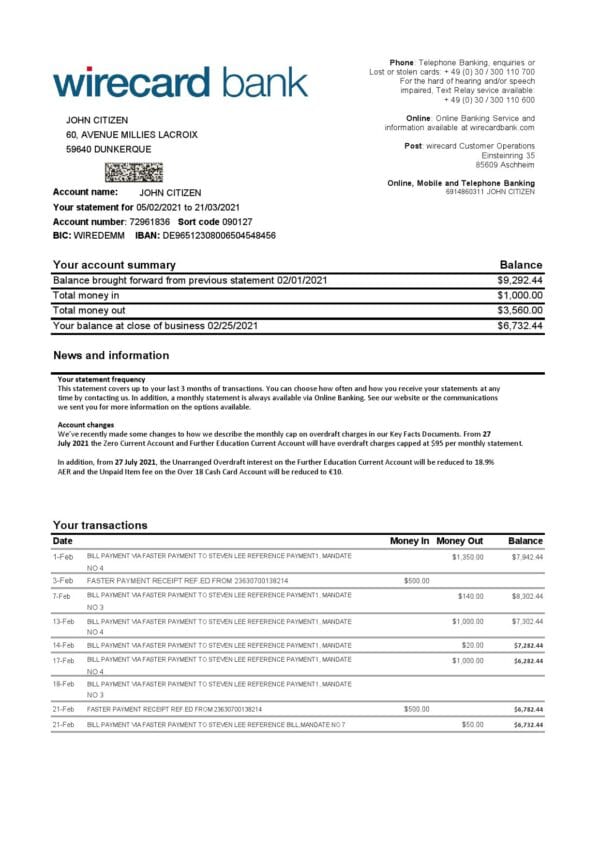 Germany-Aschheim-Wirecard-bank-statement-easy-to-fill-template-in-Excel-and-PDF-format.jpg Germany Aschheim Wirecard bank statement easy to fill template in Excel and PDF format