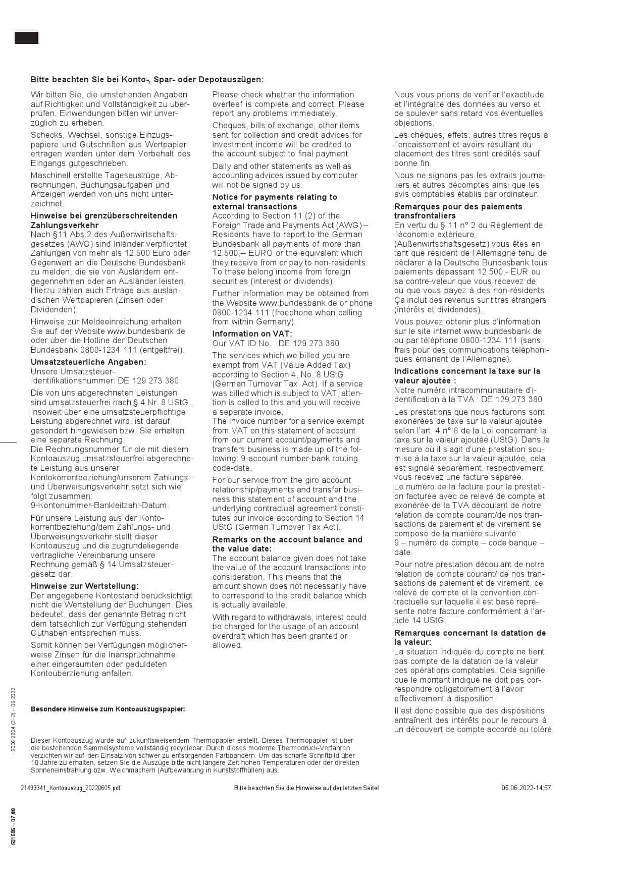 Germany-HypoVereinsbank-statement-on-Deutsch-3-pages_000003.jpg Germany HypoVereins bank statement, Word and PDF template, 3 pages - Image 3