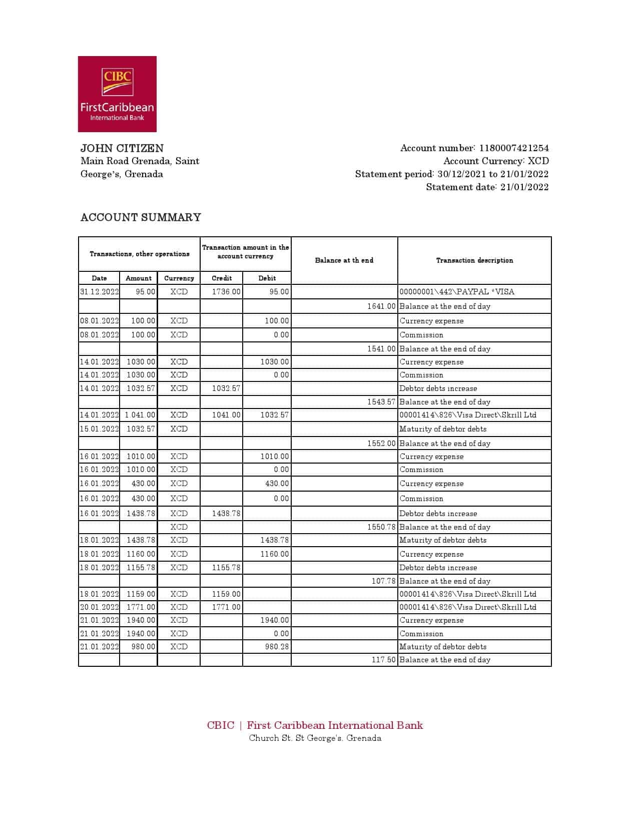 Grenada-CIBC-bank-statement-Excel-and-PDF-template.jpg Grenada CIBC Bank Statement Excel and PDF Template