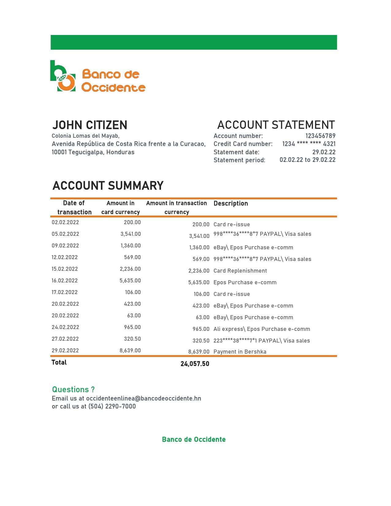 Honduras-Banco-de-Occidente-statement-Excel-and-PDF-template.jpg Honduras Banco de Occidente statement Excel and PDF template