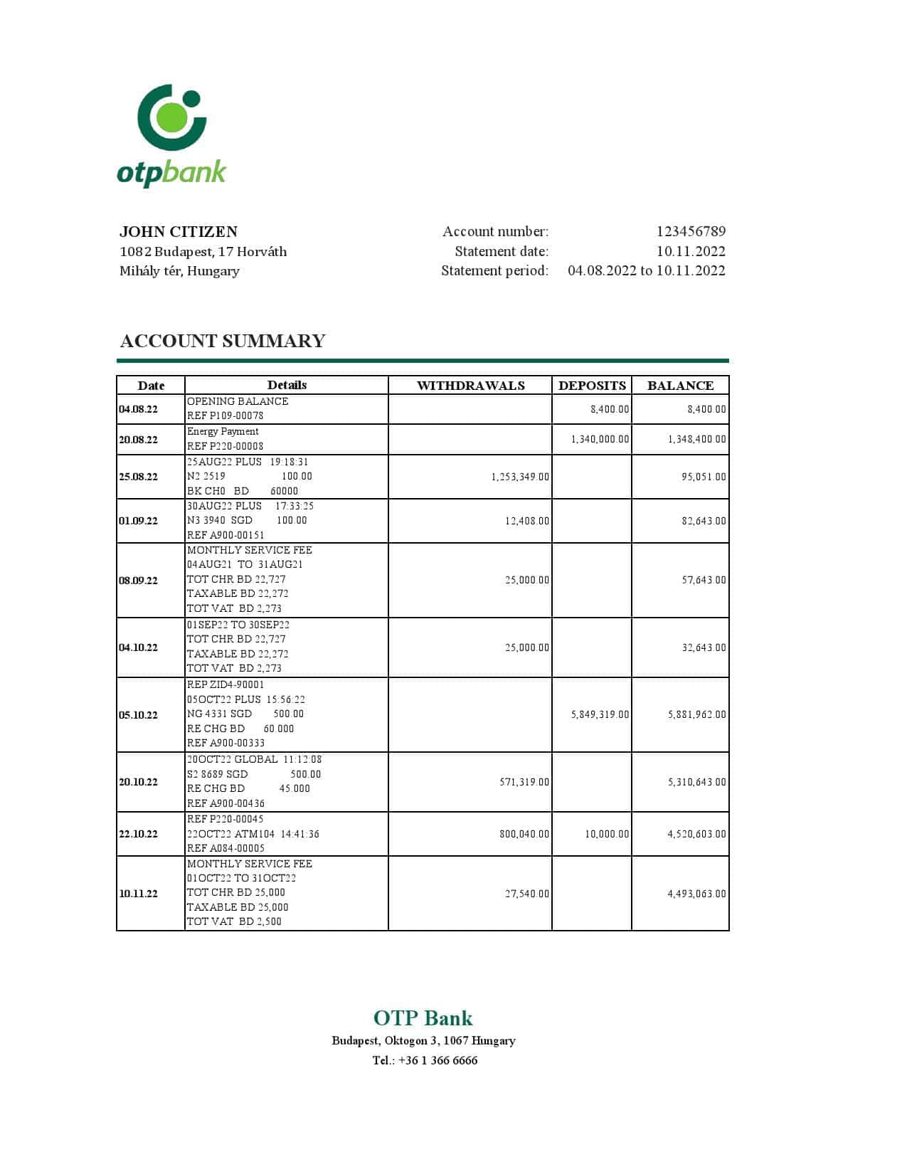 Hungary-OTP-bank-statement-Excel-and-PDF-template.jpg Hungary OTP bank statement Excel and PDF template