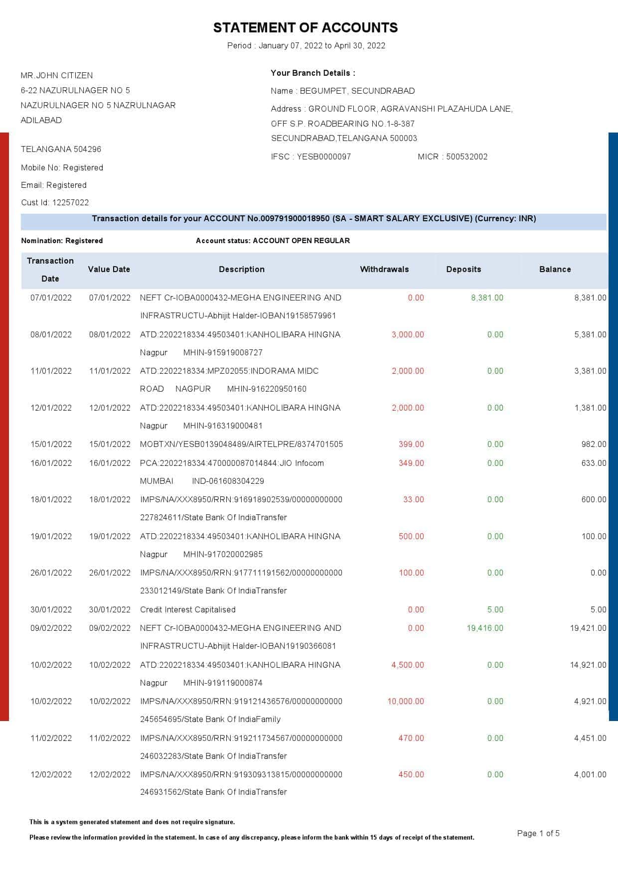 India-HDFC-bank-statement-Word-and-PDF-template-5-pages-1.jpg India HDFC bank statement Word and PDF template, 5 pages
