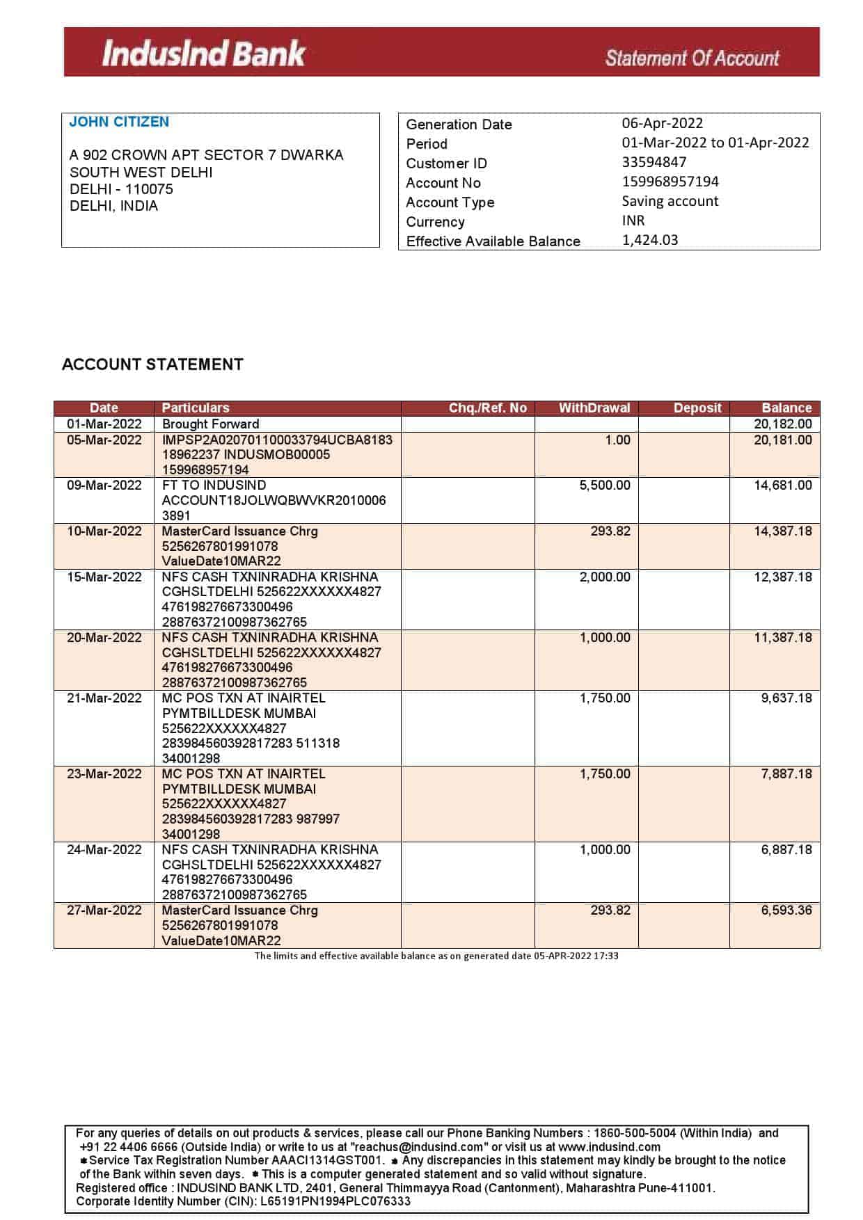 India-IndusInd-bank-statement-Word-and-PDF-template.jpg India IndusInd bank statement, Word and PDF template