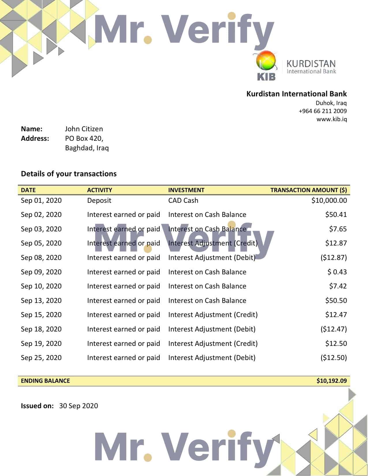 Iraq-Kurdistan-International.jpg Iraq Kurdistan International Bank proof of address statement template in Excel and PDF format