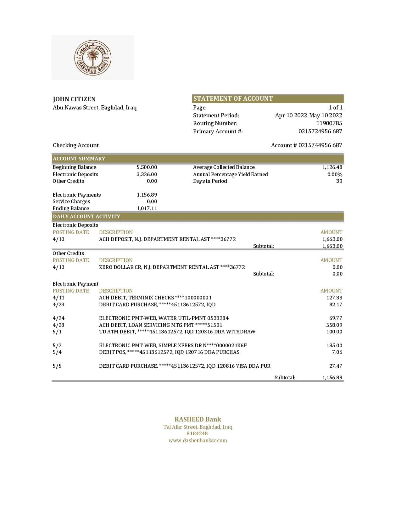 Iraq-Rasheed-bank-statement-Excel-and-PDF-template.jpg Iraq Rasheed bank statement Excel and PDF template