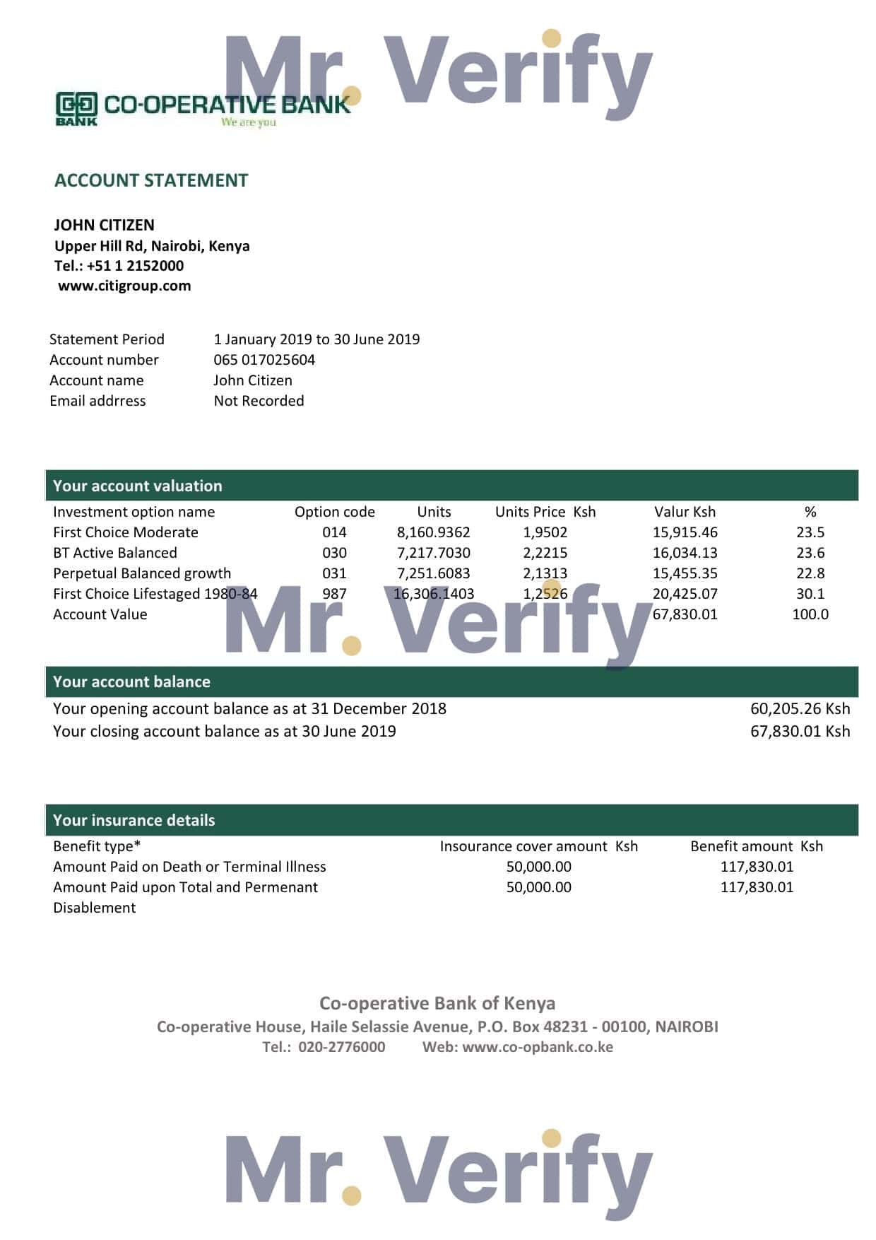Kenya-Co-operative-Bank-of-Kenya.jpg Kenya Co-Operative Bank proof of address statement template in Word and PDF format, .doc and .pdf format