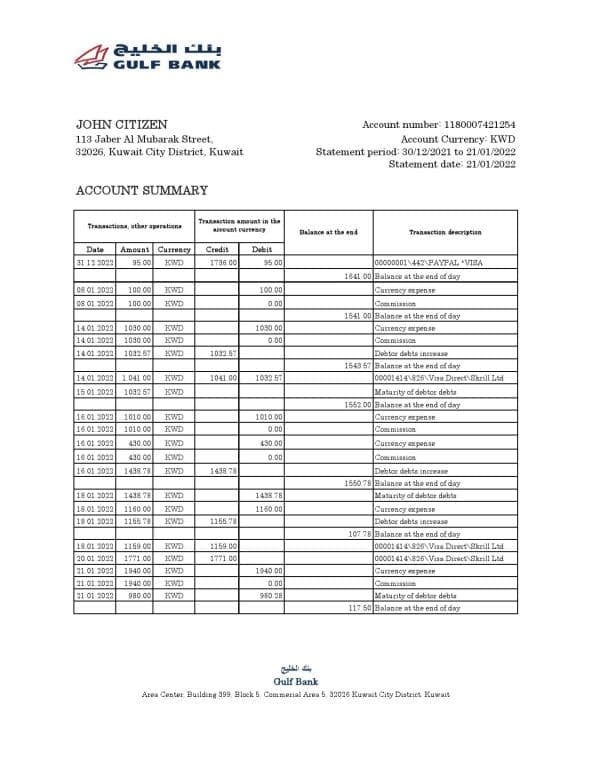 Kuwait-Gulf-bank-statement-Excel-and-PDF-template.jpg Kuwait Gulf bank statement Excel and PDF template