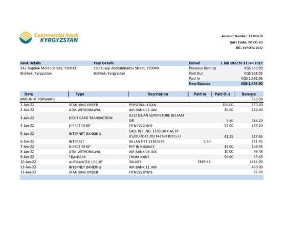 Kyrgyzstan-Commercial-bank-statement-Excel-and-PDF-template.jpg Kyrgyzstan Commercial bank statement Excel and PDF template