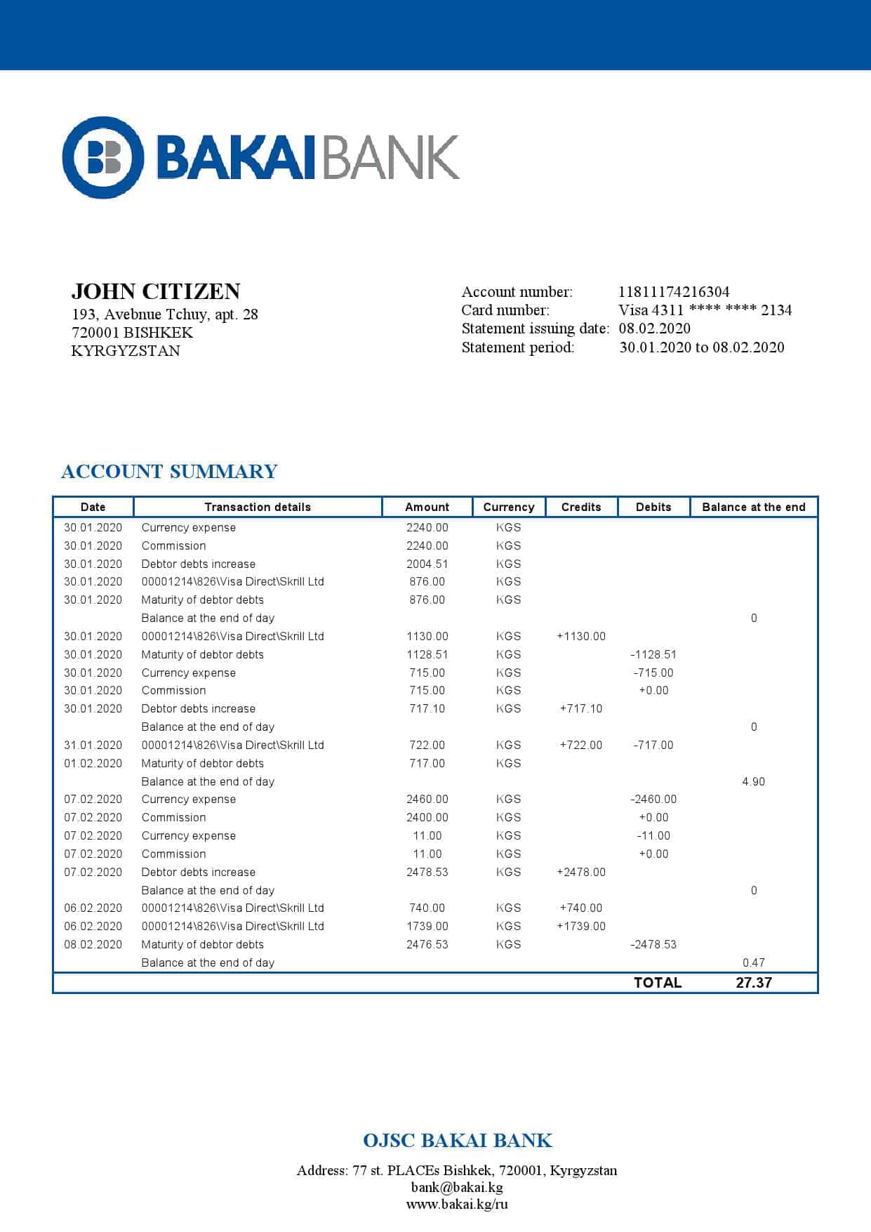 Kyrgyzstan-OJSC-Bakai-Bank-1_000001.jpg Kyrgyzstan OJSC Bakai Bank proof of address bank statement template in Word and PDF format