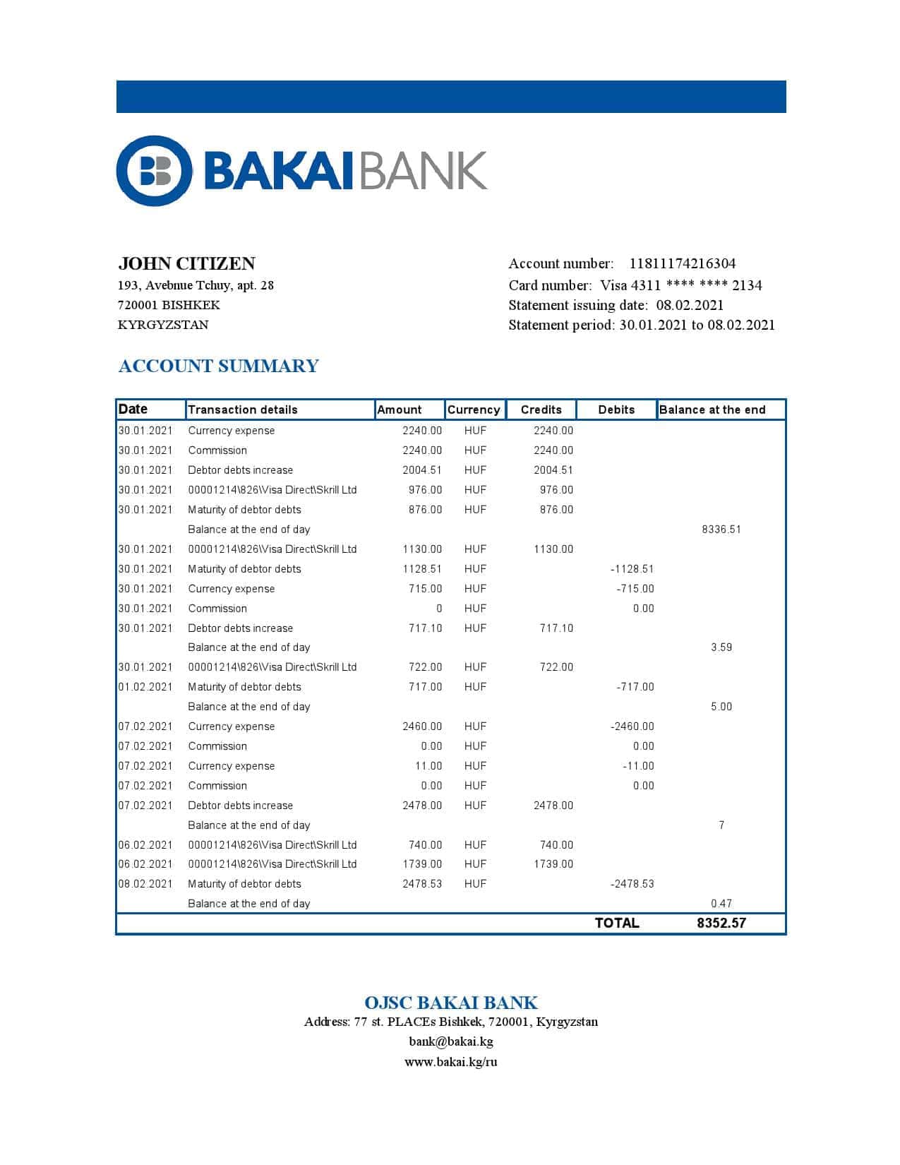Kyrgyzstan-OJSC-Bakai-Bank_000001.jpg Kyrgyzstan OJSC Bakai Bank statement easy to fill template in Excel and PDF format